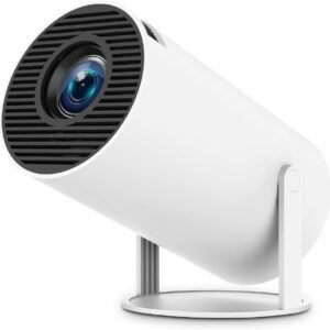 Miniproyector port??til HY300 PRO, con WiFi y Bluetooth, Compatible con 4K, 1080P, 300ANSI, 180 ?? giratorio, Keystone con para coche, Android 11, proyector inteligente, Compatible con con HDMI / USB / port??til