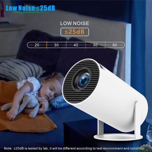 Miniproyector port??til HY300 PRO, con WiFi y Bluetooth, Compatible con 4K, 1080P, 300ANSI, 180 ?? giratorio, Keystone con para coche, Android 11, proyector inteligente, Compatible con con HDMI / USB / port??til - Image 2